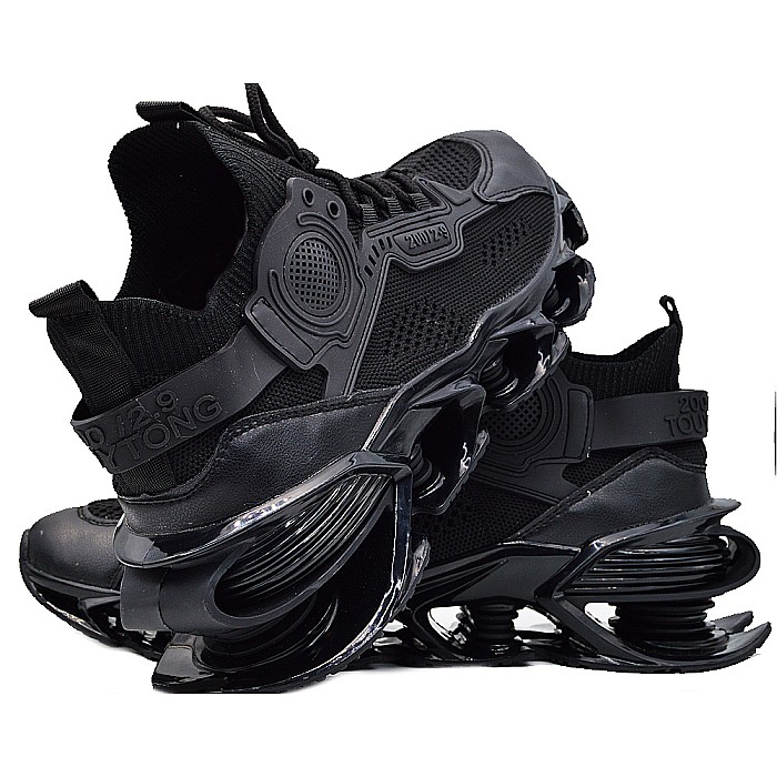 Sneakers Barbati MBrands cu talpa flexibila, fake arcuri, negru DM10 [3]