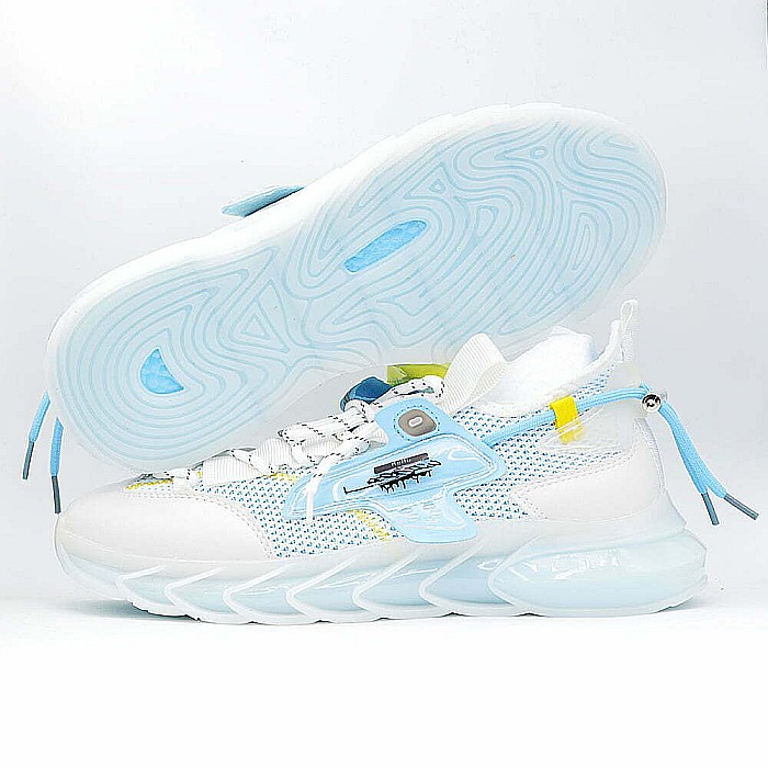 Sneakers Barbati MBrands cu talpa flexibila, fashion, alb cu bleu, lx 01 [3]