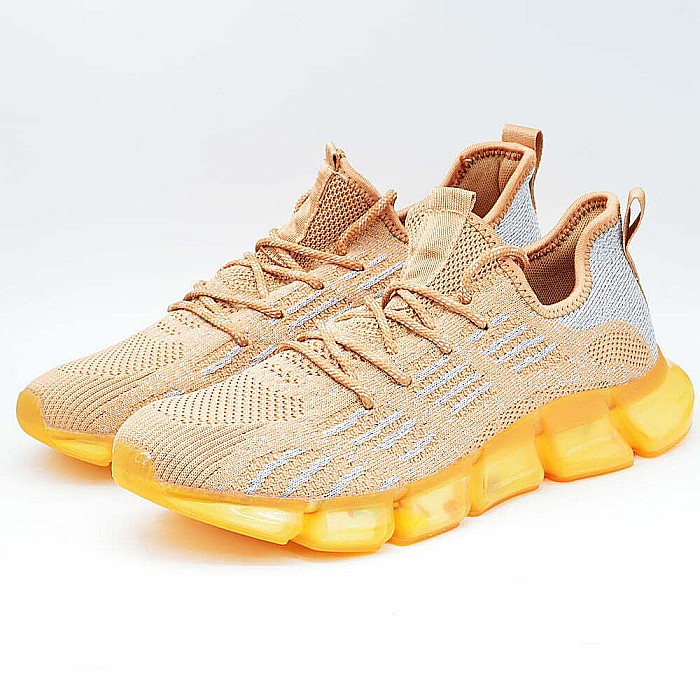 Sneakers Barbati MBrands cu talpa flexibila, maro cu galben 2025 [5]