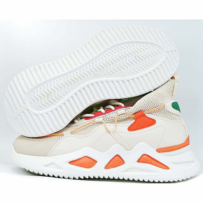 Sneakers Barbati MBrands cu talpa masiva, portocaliu, Hi Tops BC54 [2]