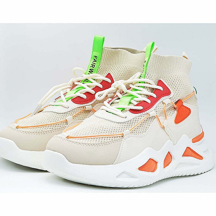 Sneakers Barbati MBrands cu talpa masiva, portocaliu, Hi Tops BC54 [4]