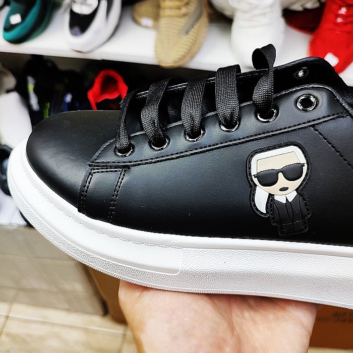 Sneakers Barbati MBrands din piele ecologica, negru cu talpa alba [4]