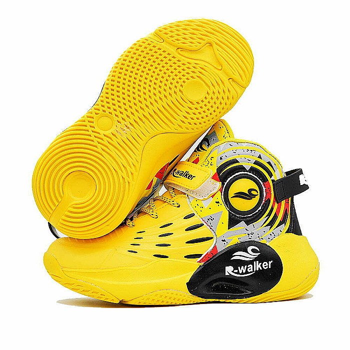 Sneakers Copii Mbrands Hi Tops cu talpa flexibila, culoare galben [4]