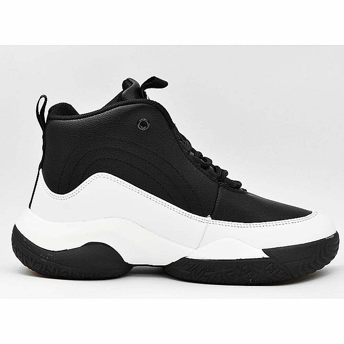 Sneakers Copii Mbrands Hi Tops cu talpa flexibila, culoare negru alb [2]