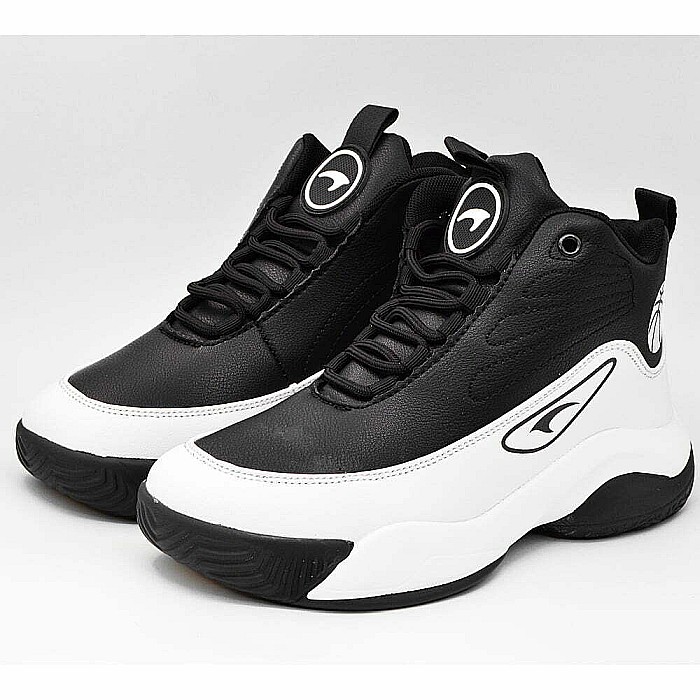 Sneakers Copii Mbrands Hi Tops cu talpa flexibila, culoare negru alb [3]