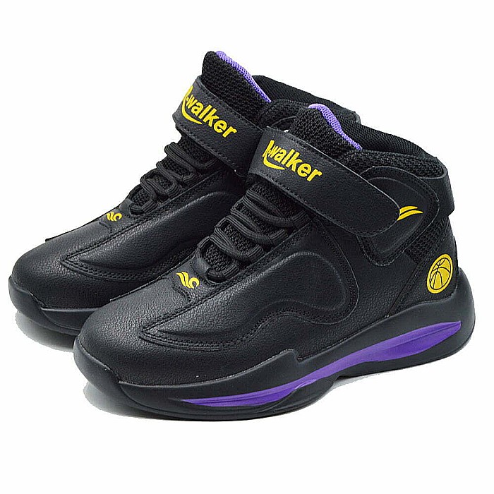 Sneakers Copii Mbrands Hi Tops cu talpa flexibila, culoare negru mov [3]