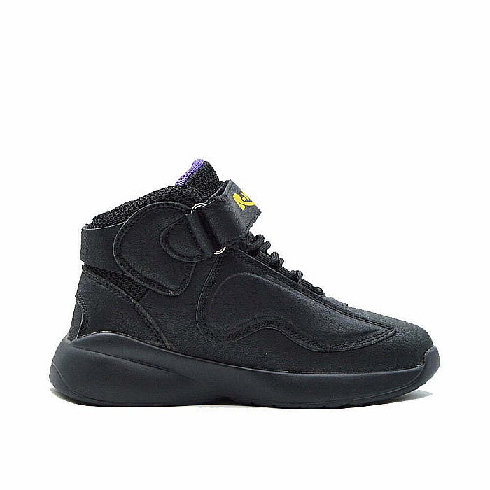 Sneakers Copii Mbrands Hi Tops cu talpa flexibila, culoare negru mov [2]