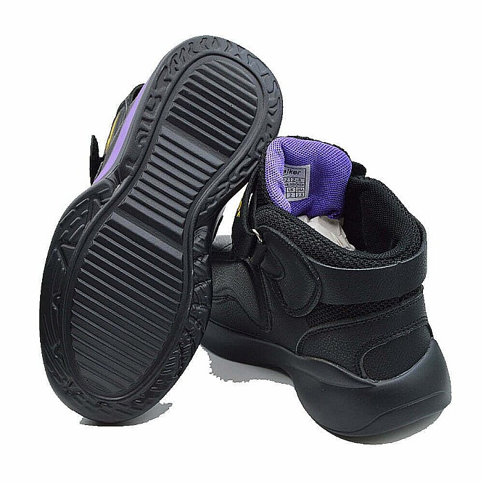 Sneakers Copii Mbrands Hi Tops cu talpa flexibila, culoare negru mov [4]