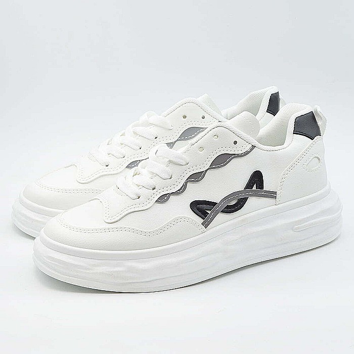 Sneakers Dama MBrands cu talpa flexibila, albi, urechi pisica R667 [3]