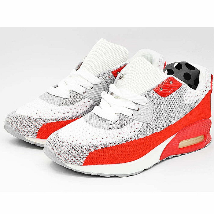 Sneakers Dama MBrands cu talpa flexibila cu aer, rosu cu gri [5]