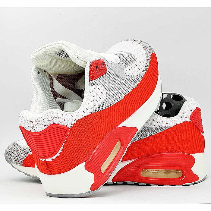 Sneakers Dama MBrands cu talpa flexibila cu aer, rosu cu gri [4]