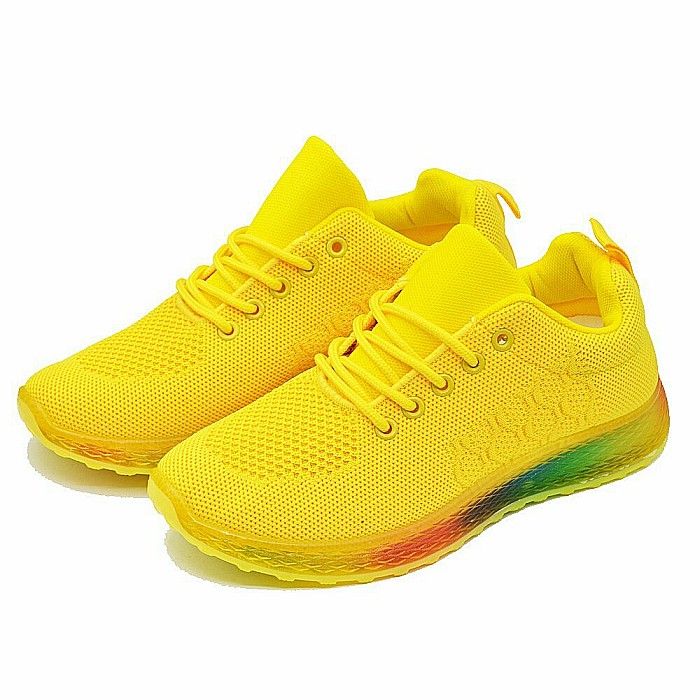 Sneakers Dama MBrands cu talpa flexibila, culoare galben, material textil 23-81 [4]