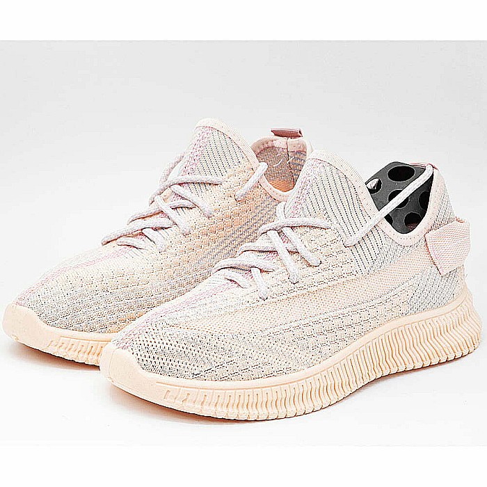 Sneakers Dama MBrands cu talpa flexibila, culoare roz pudrat, material textil [5]