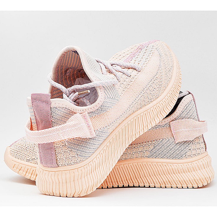 Sneakers Dama MBrands cu talpa flexibila, culoare roz pudrat, material textil [4]