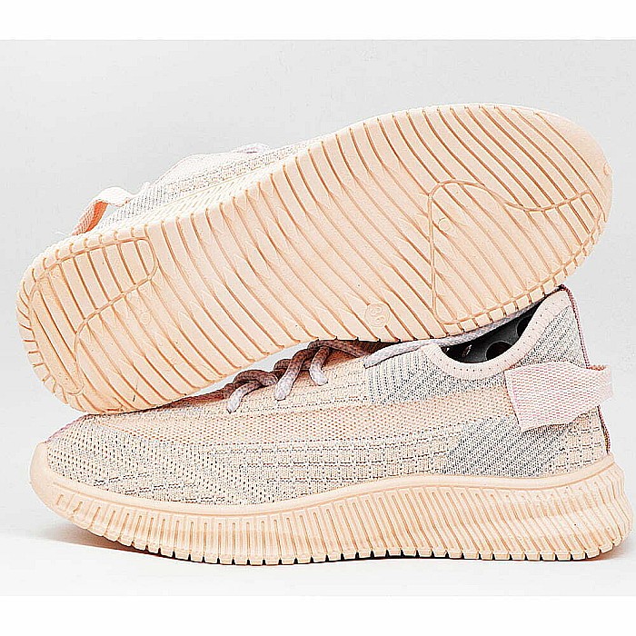 Sneakers Dama MBrands cu talpa flexibila, culoare roz pudrat, material textil [3]