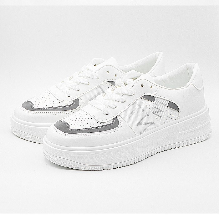 Sneakers Dama MBrands cu talpa flexibila, din piele ecologica, alb 20D82 [3]