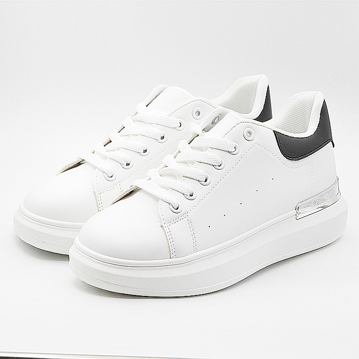 Sneakers Dama MBrands cu talpa flexibila, din piele ecologica, alb H03 [3]