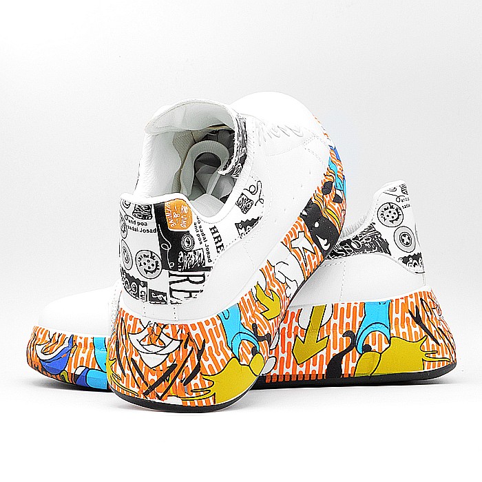 Sneakers Dama MBrands cu talpa flexibila, din piele ecologica, alb/multicolor nr 38 [3]