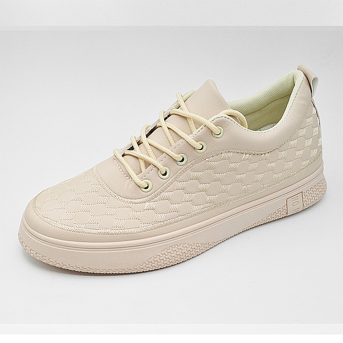 Sneakers Dama MBrands cu talpa flexibila, din piele ecologica, beige [3]