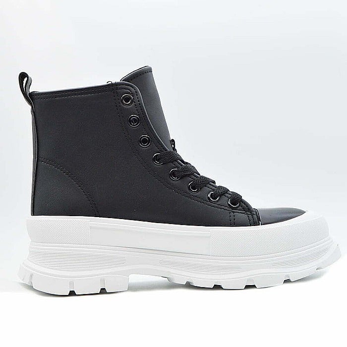 Ghete Dama MBrands cu talpa flexibila, Hi Top, culoare negru, material impermeabil [2]