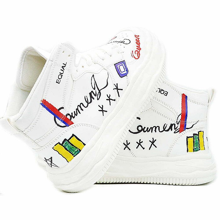 Sneakers Dama MBrands cu talpa flexibila, HI Tops, Queen [4]