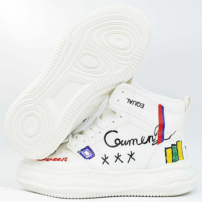 Sneakers Dama MBrands cu talpa flexibila, HI Tops, Queen [3]