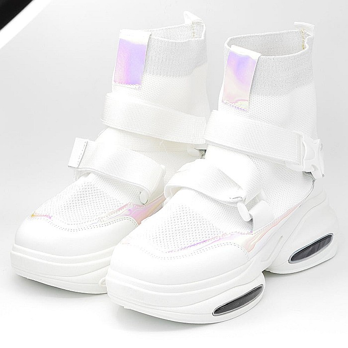 Sneakers Dama MBrands cu talpa flexibila si masiva, alb [5]