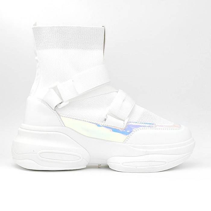 Sneakers Dama MBrands cu talpa flexibila si masiva, alb [2]