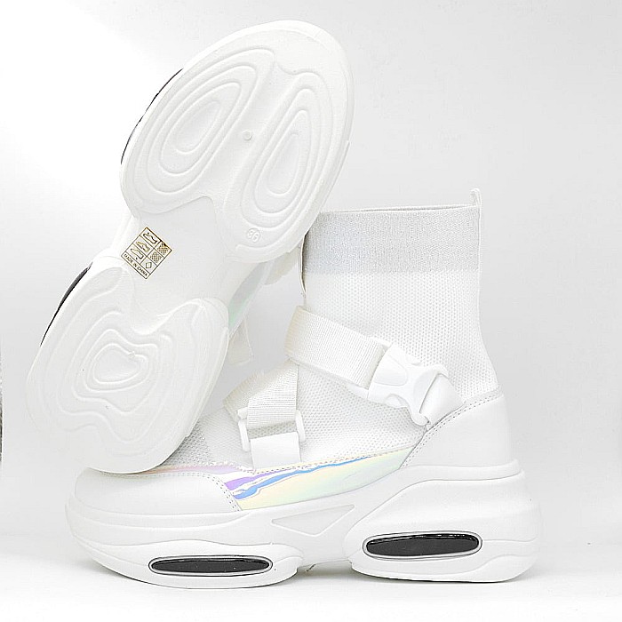 Sneakers Dama MBrands cu talpa flexibila si masiva, alb [3]