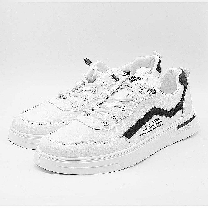 Sneakers Slim Barbati MBrands cu talpa flexibila, din piele ecologica, sireturi elastice, A2322-2 [3]