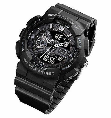Ceas Army SKMEI 1688 Dual Time analog si digital, Inot, Cronograf , barbatesc [5]