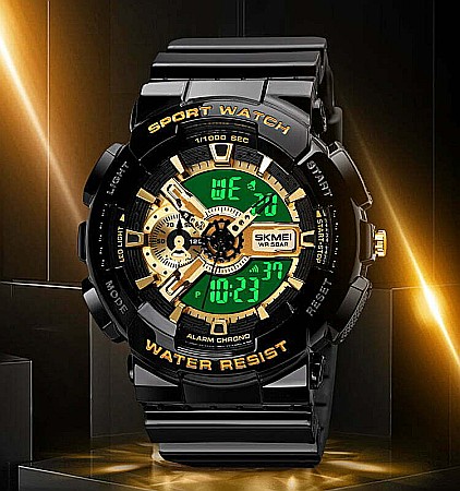 Ceas Army SKMEI 1688 Dual Time analog si digital, Inot, Cronograf , barbatesc [1]