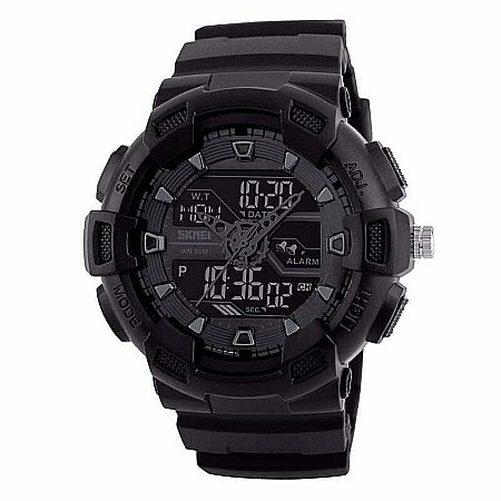 Ceas barbatesc Army SKMEI 1189 negru Dual Time analog si digital Quartz [0]