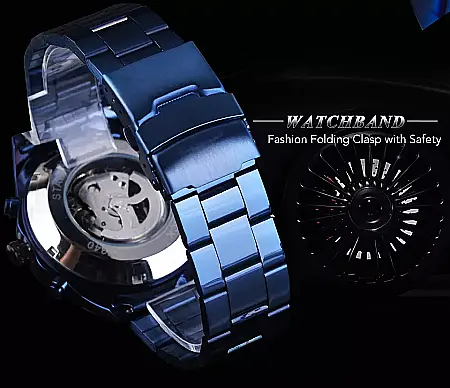 Ceas barbatesc Forsining automatic, bratara inox [2]
