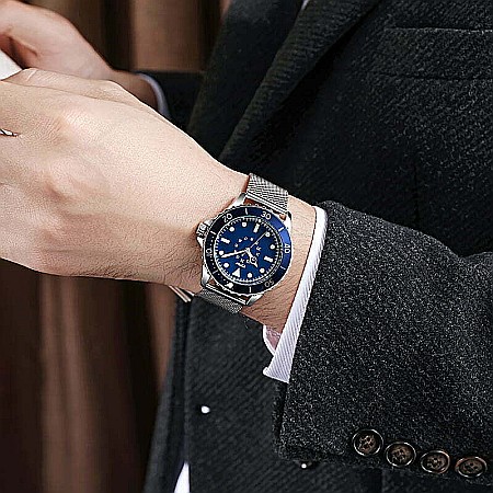 Ceas barbatesc Mbrands , quartz ,curea milaneza , indici fosforescenti [1]