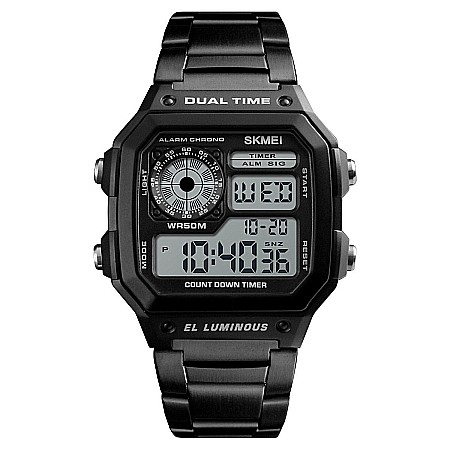 Ceas barbatesc SKMEI 1335 digital Quartz bratara inox [6]