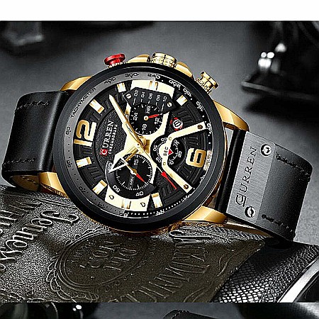 Ceas barbati Curren 8329 chronograf , calendar, indici luminosi, curea piele naturala [7]