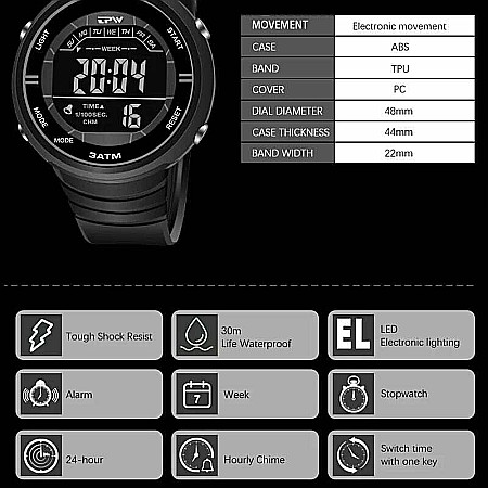 Ceas barbati pentru inot MBrands, rezistent la socuri, inot 2M [2]