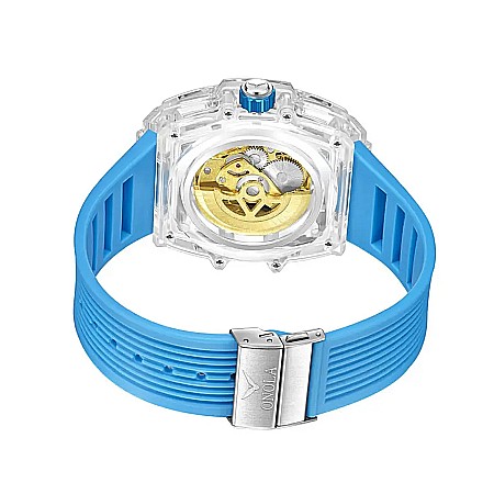 Ceas de barbat Onola transparent, automatic, curea din silicon, skeleton [1]