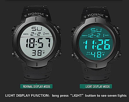 Ceas de barbati digital HONHX 9001 F cronograf quartz [9]