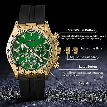 Ceas de barbati MBrands chronograf , afisaj data , mecanism japonez quartz [4]