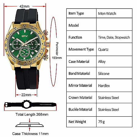 Ceas de barbati MBrands chronograf , afisaj data , mecanism japonez quartz [7]