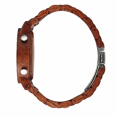 Ceas de barbati Shifenmei din lemn, curea din lemn, digital, cronograf, pedometru, Quartz [3]