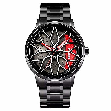 Ceas de barbati Skmei 1990, curea inox, cadran rotativ 360° Spinner [1]