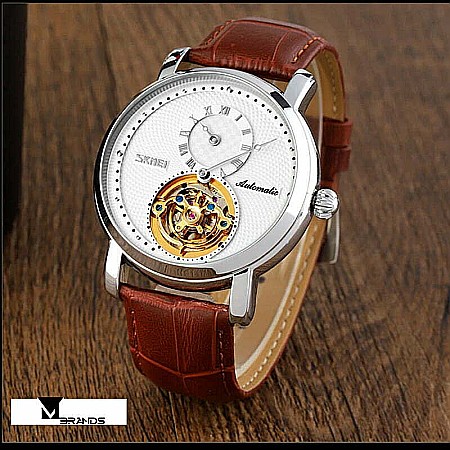 Ceas de barbati Skmei 9240 automatic tourbillon , curea din piele naturala [1]