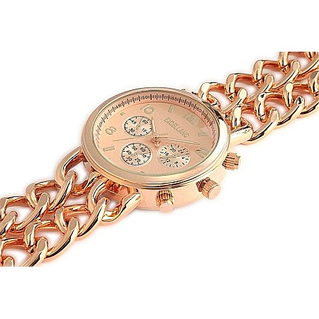 Ceas de dama Excellanc , curea zale, roz gold [1]