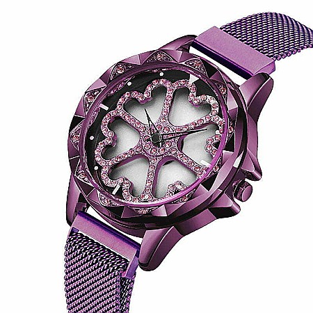 Ceas de dama Sanda, cadran in forma de inimioare rotative 360 grade bratara milaneza inchidere magnetica [1]