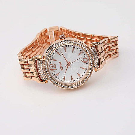 Ceas Mbrands de dama , cristale zirconiu, bratara din aliaj, mecanism Seiko PC21S , rose gold [1]