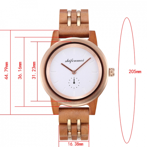 Ceasuri de cuplu MBrands din lemn, curea din lemn, mecanism quartz Miyota 2035 [5]