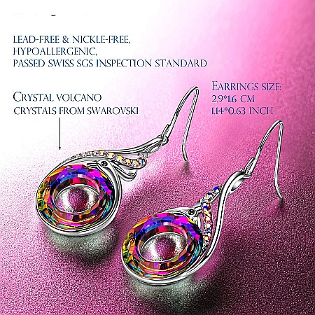 Cercei pasare phoenix Mbrands cu cristal vulcan austria [1]